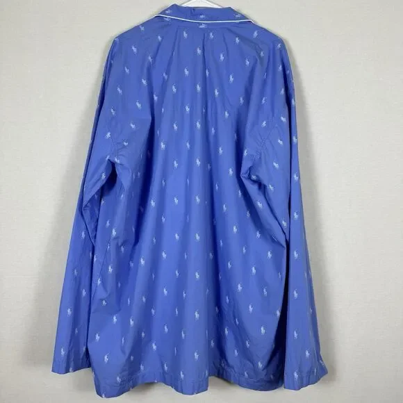 Polo Ralph Lauren Blue Pajama Top Men’s 1XT Big & Tall Pony Logo - Picture 9 of 13